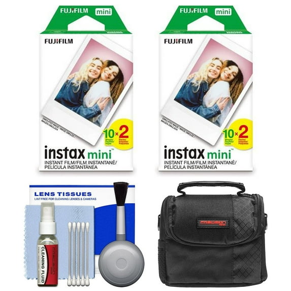 Essentials Bundle for Fujifilm Instax Mini 8, Mini 9, Mini 11, Mini 70 & Mini 90 Instant Film Camera with 40 Twin Color Prints + Case + Cleaning Kit