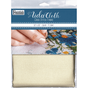 Essentials By Leisure Arts Aida Cloth, 11 count, 30" x 36", Cream cross stitch fabric for embroidery, cross stitch, machine embroidery and needlepoint