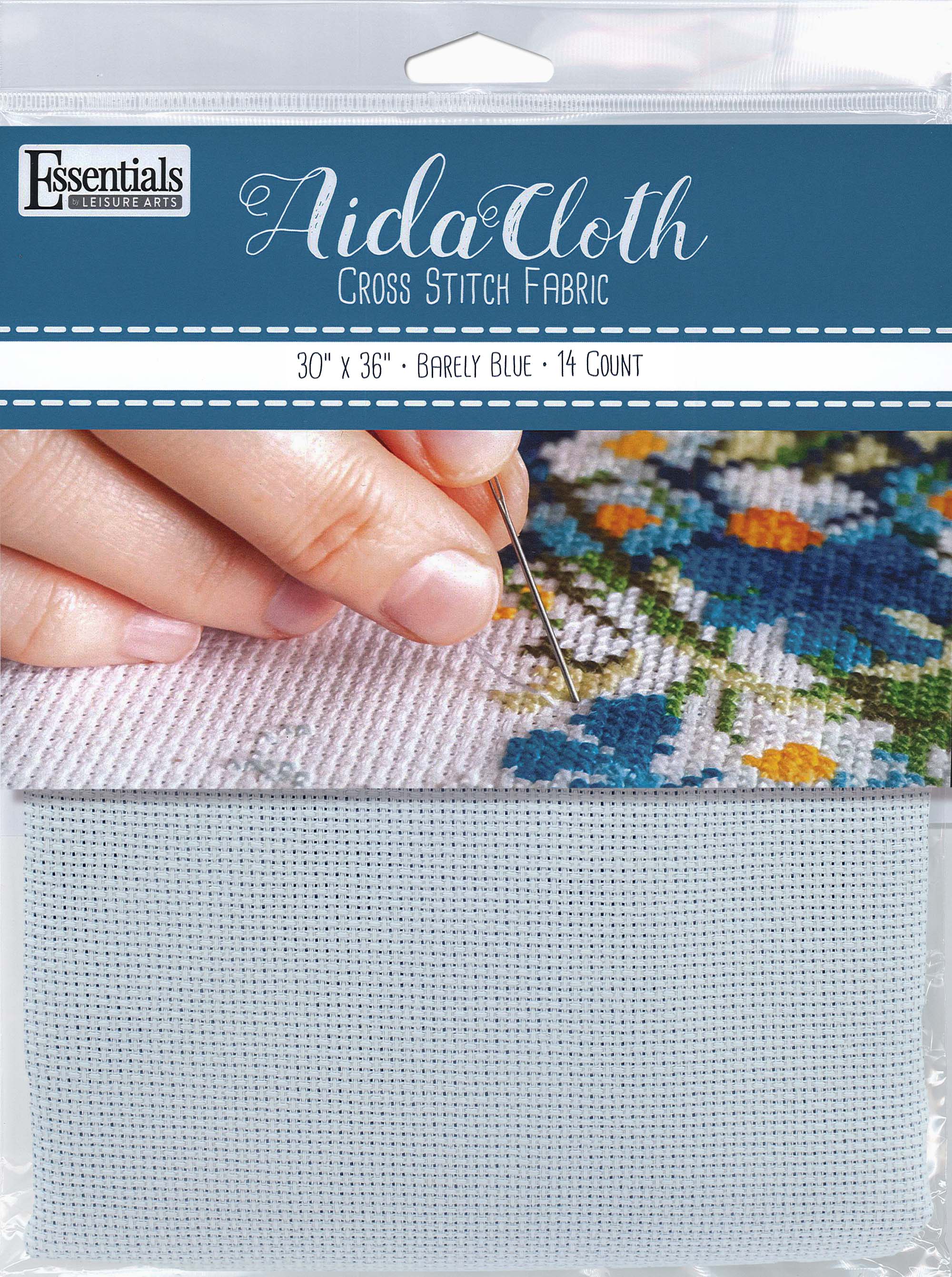 Essentials by Leisure Arts Aida Cloth 14ct 30 inchx 36 inch Barely Blue