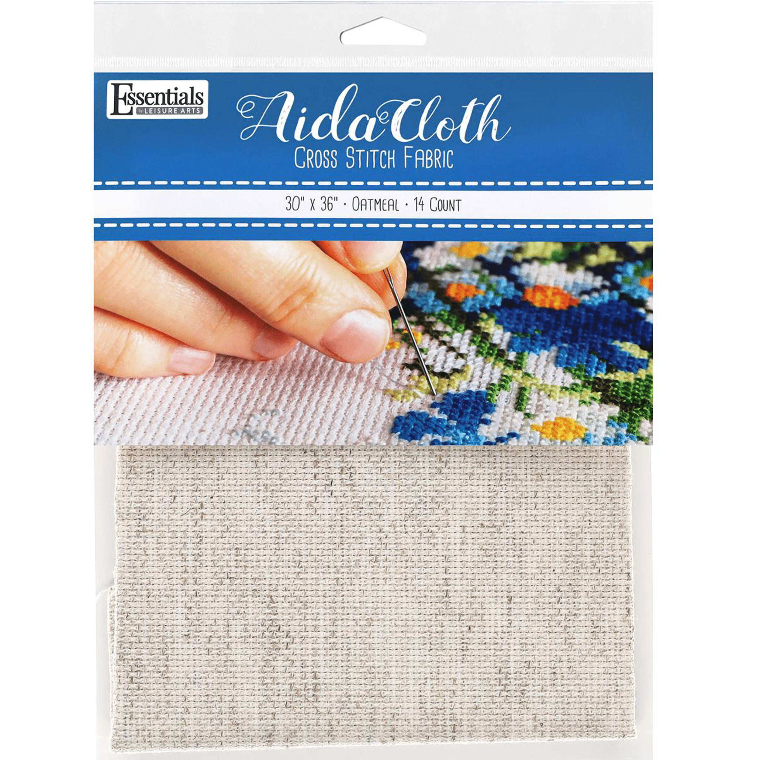 Essentials By Leisure Arts Aida Cloth, 18 count, 15 x 18, Antique White cross  stitch fabric for embroidery, cross stitch, machine embroidery and  needlepoint