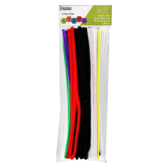Essentials By Leisure Arts Arts Chenille Stem 12" 6mm Multi 100pc