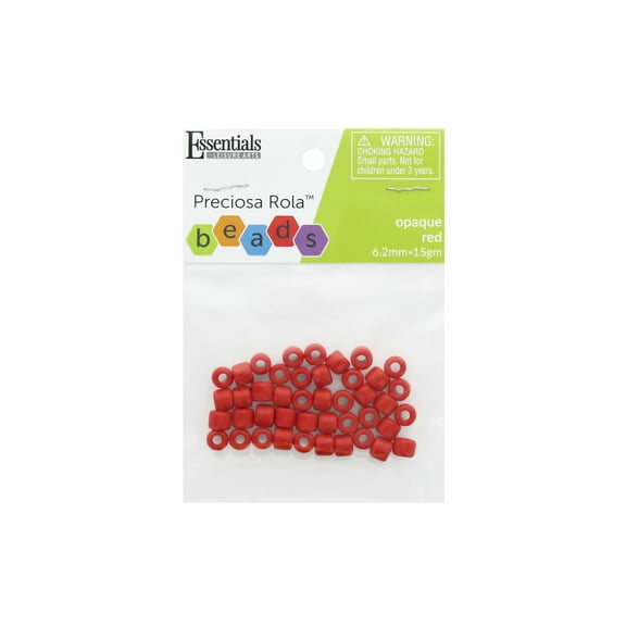 Essentials by Leisure Arts Czech Rola Bead Opaque Red 6.2mm 15gm Czech Glass Beads for Jewelry Making, Czech Beads for DIY Bracelets, Necklaces, and Craft Projects