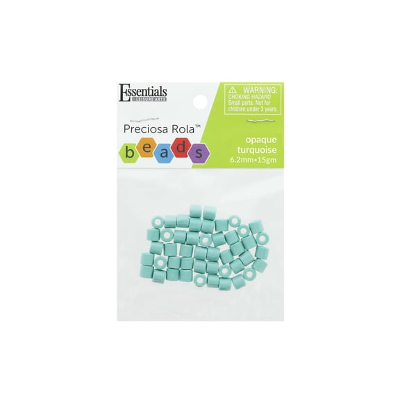 Essentials by Leisure Arts Czech Rola Bead Opaque Turquoise 6.2mm 15gm Czech Glass Beads for Jewelry Making, Czech Beads for DIY Bracelets, Necklaces, and Craft Projects