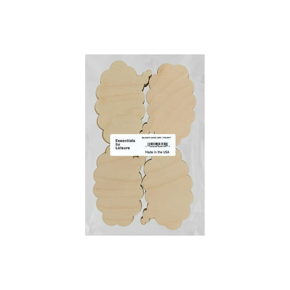 Essentials By Leisure Arts Arts Flat Wood Shape 24pc Cloud Thought Bubble