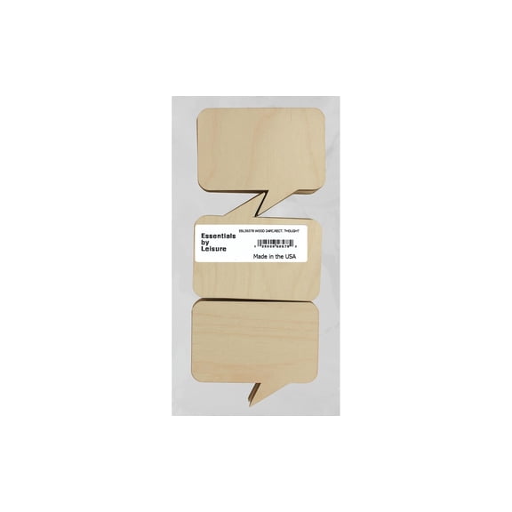 Essentials By Leisure Arts Arts Flat Wood Shape 24pc Rect Thought Bubble