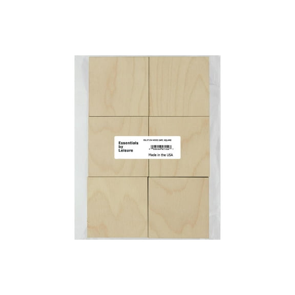 Essentials By Leisure Arts Arts Flat Wood Shape 24pc Square