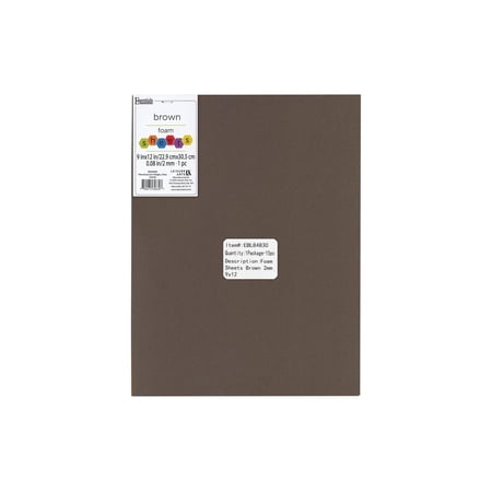 Essentials By Leisure Arts Arts Foam Sheet 9x12" 2mm Brown 15pc