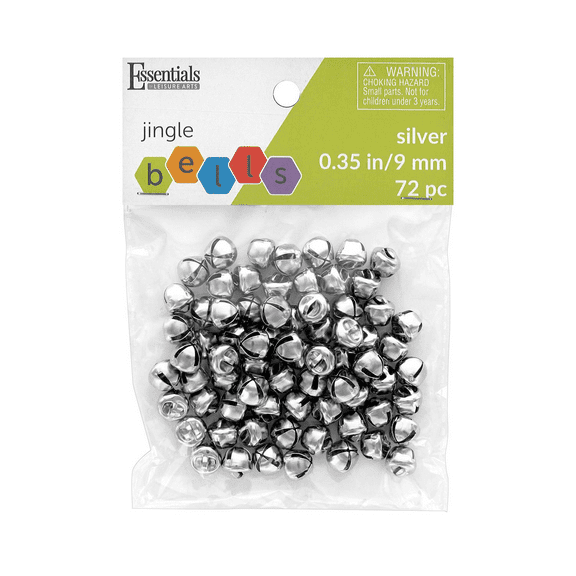 Essentials By Leisure Arts Arts Jingle Bells 9mm Silver 72pc