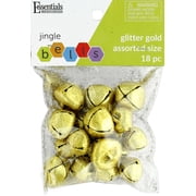 Essentials By Leisure Arts Arts Jingle Bells Glitter Astd Sizes Gold 18pc