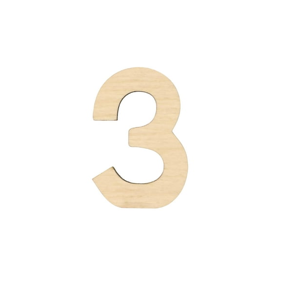 Essentials By Leisure Arts Arts Wood Letter 1.75" Birch No 3