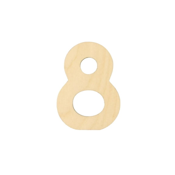 Essentials By Leisure Arts Arts Wood Letter 1.75" Birch No 8