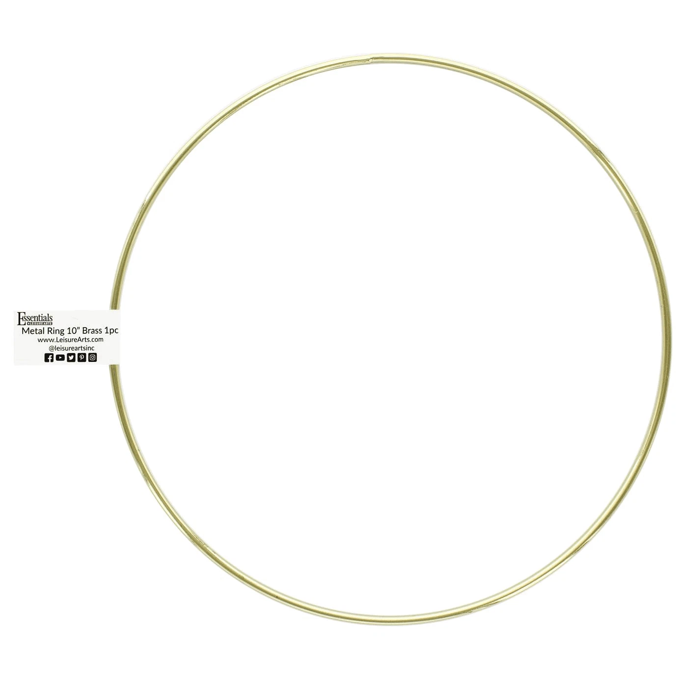 Essentials By Leisure Arts Metal Ring 10" Brass Wreath Frame, Macrame Hoop,