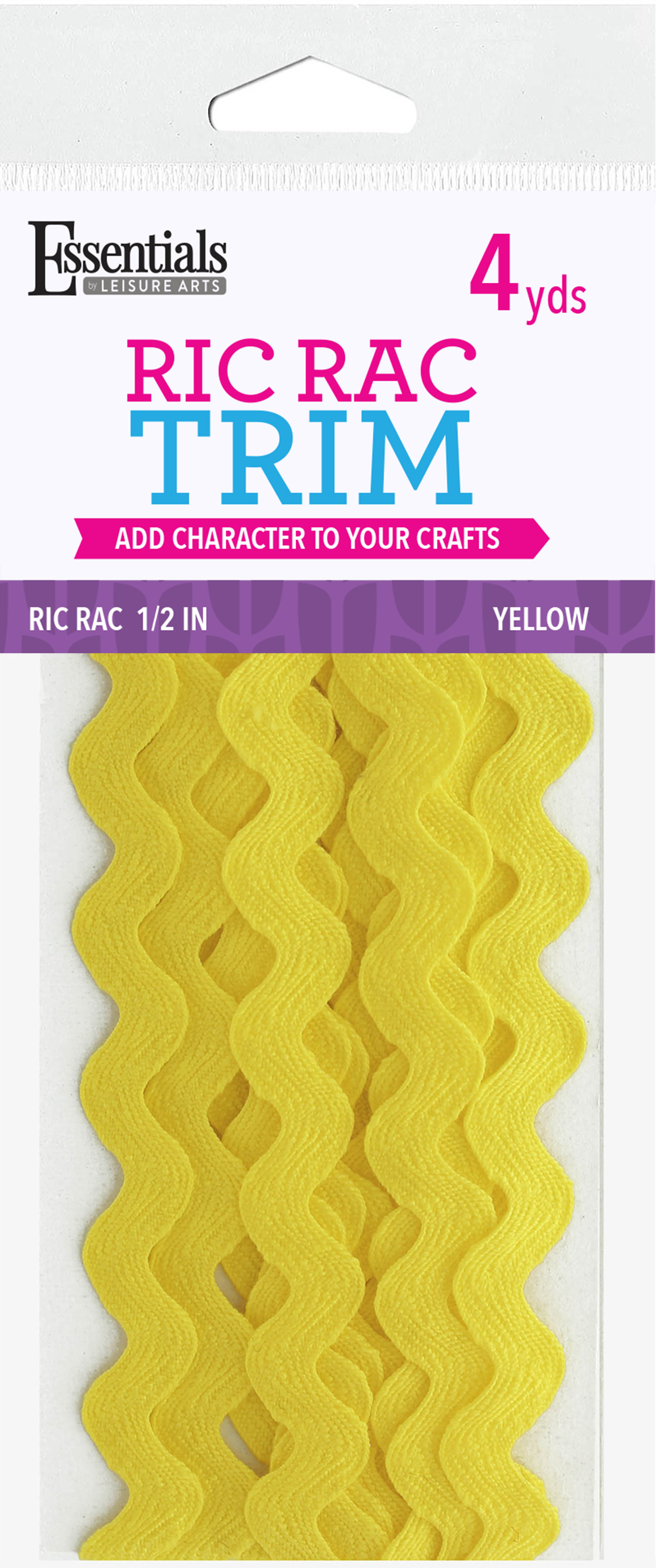 EBL Ric Rac 1/2 4yd Yellow