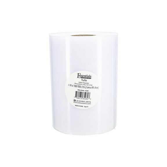 Essentials By Leisure Arts Tulle, Matte White, 100Yd, Tulle Fabric, White Tulle, White Tulle Fabric, Roll, Netting, Fabric Rolls, Mesh Fabric