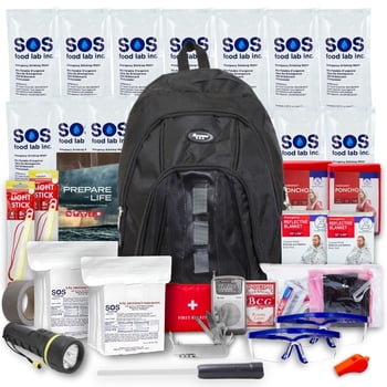 Emergency Zone Deluxe Survival Kit for 2 People, Bug-Out Bag, Emergency Preparedness for Wildfires & Hurricanes