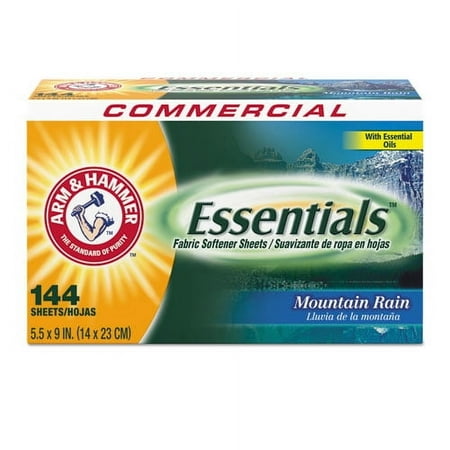 Essentials Dryer Sheets, Mountain Rain, 144 Sheets/box