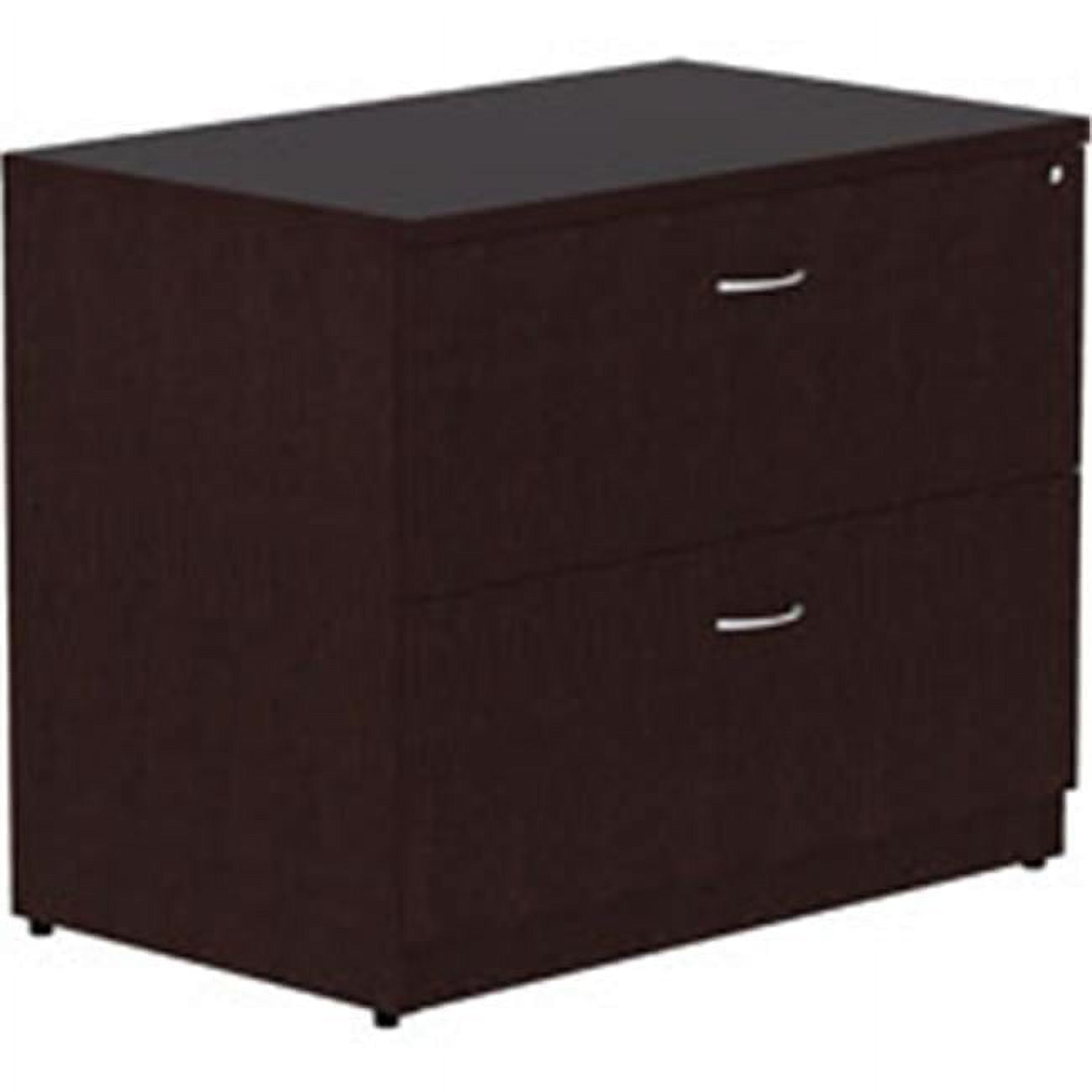 Espresso Laminate Lockable 2-Drawer Lateral File Cabinet