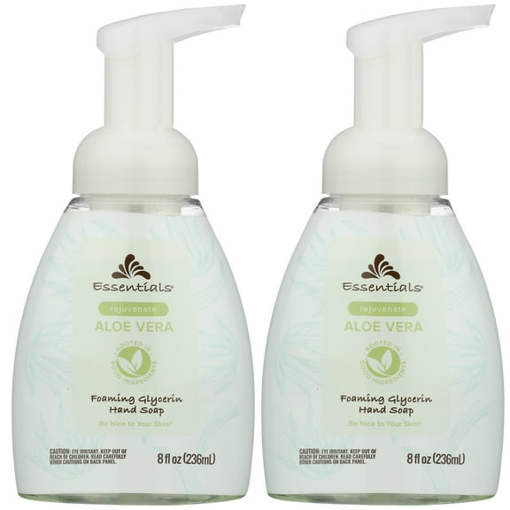 Essentials Foaming Glycerin Hand Soap, Aloe Vera, 8-Fluid Ounce, Pack of 2
