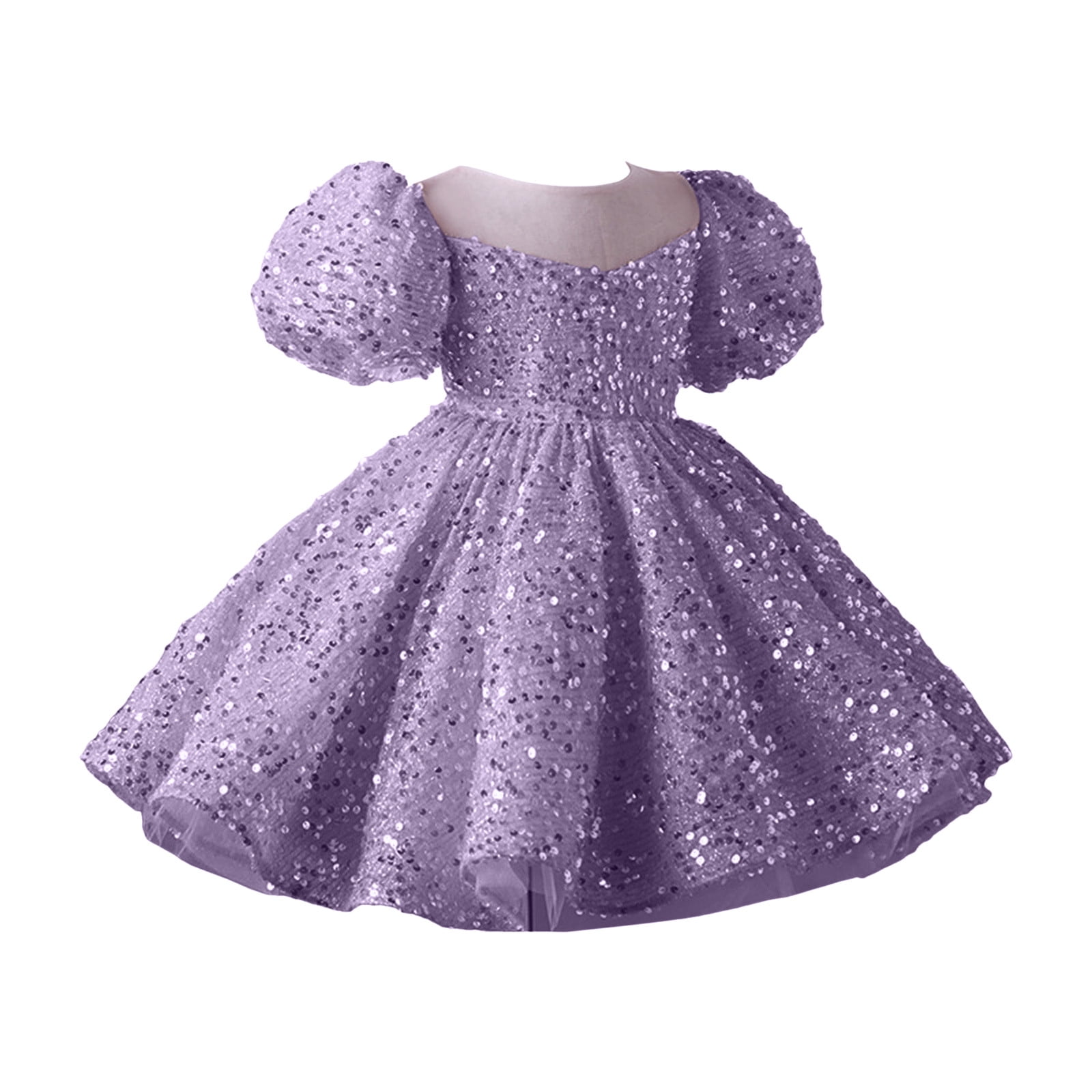 Essentials Girls Dresses 2026 Cute Sequin Glitter Party Carnival Gown mal Holiday Party Dress Size 5-6 Years