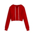 thumbnail image 1 of Womens Hoodie Casual able And Pocket Short Long Sleeved Fashion Sweatshirt for Women Red XXL, 1 of 4