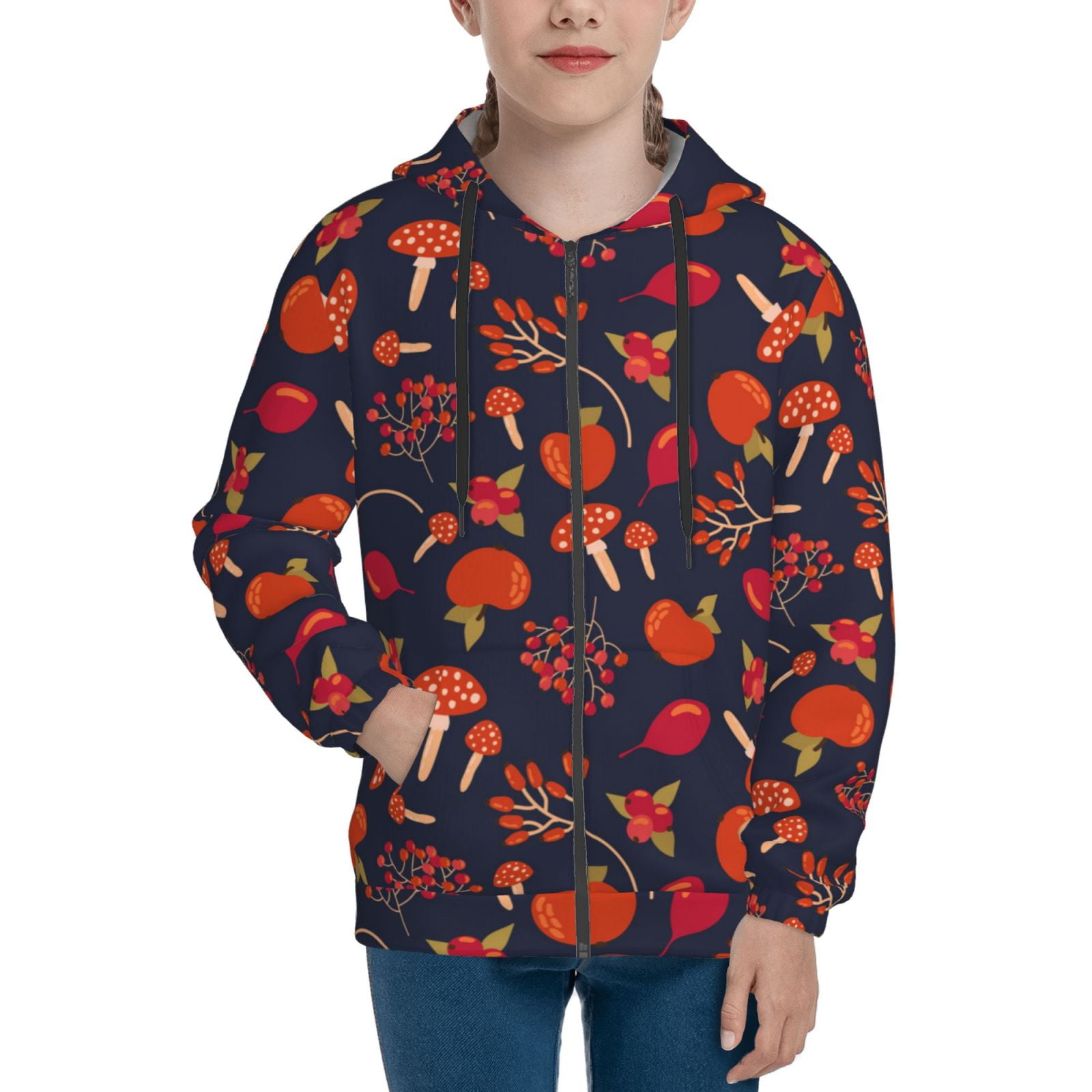 Essentials Hoodie Kids Autumnal Forest Toddlers Girls Boys Zip Up