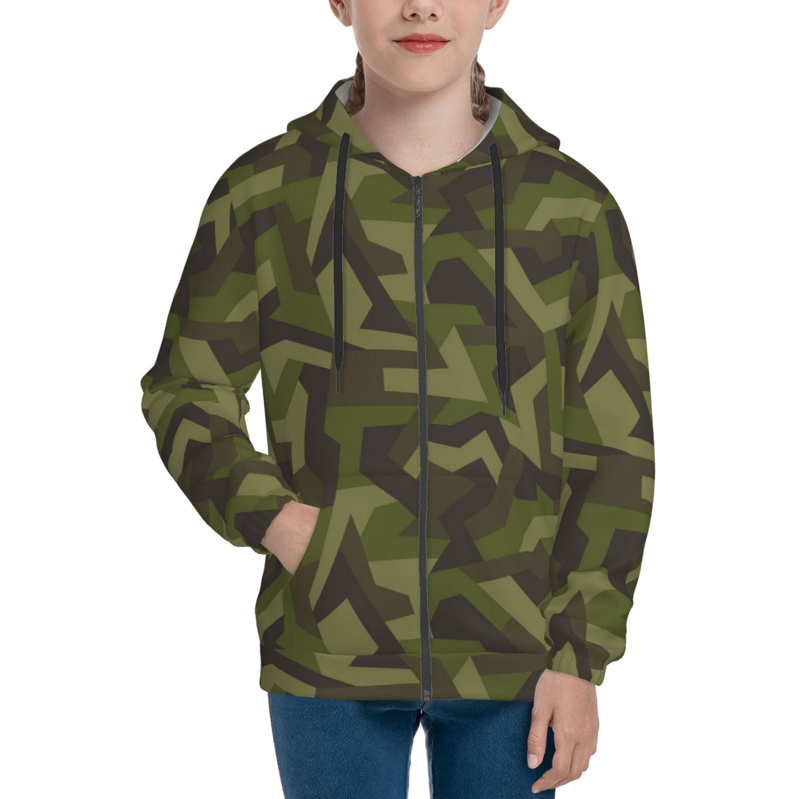 Moss Green Fashion Kids Hoodie