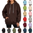 thumbnail image 1 of Essentials Hoodie Sweatshirt for Women Long Sleeve Round Neck Zipper Lightweight Fashion Plaid Jacket Fall Fashion Outfits Winter Clothes, 1 of 7