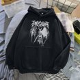 thumbnail image 1 of Essentials Hoodie Women Loose Dark Graphic Printed Casual Full Sleeve Basics Hooded Sweatshirt Pullover Tops With Pocket Black S, 1 of 3