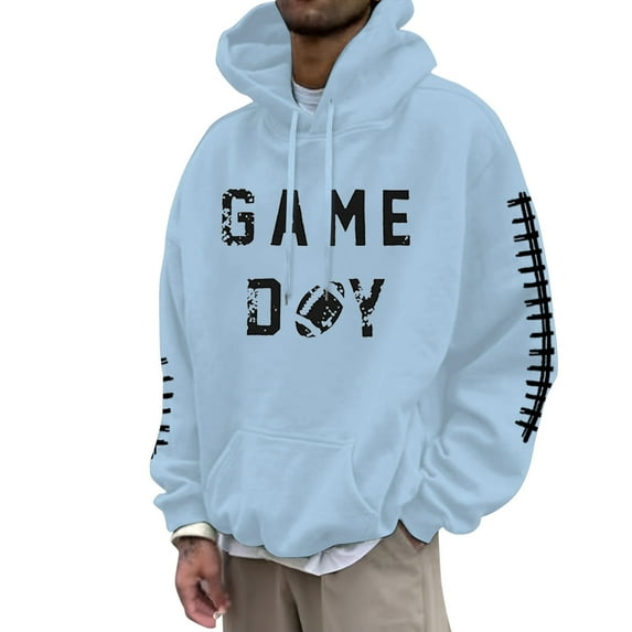 Essentials Hoodie for Men Football Fans Sports Rugby Player Retro Mens Casual Clothing,BU2,M