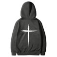 thumbnail image 1 of Essentials Hoodie for Men Jesus Inspirational Religious Faith Cross Graphic Hooded Zip Up Hoodie for Men,Dark Gray,S, 1 of 5