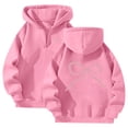 thumbnail image 1 of Essentials Hoodie for Women Bow Print Half Zipper Long Sleeve Hooded Casual Loose Fot Sweatshirts Pink, 1 of 3
