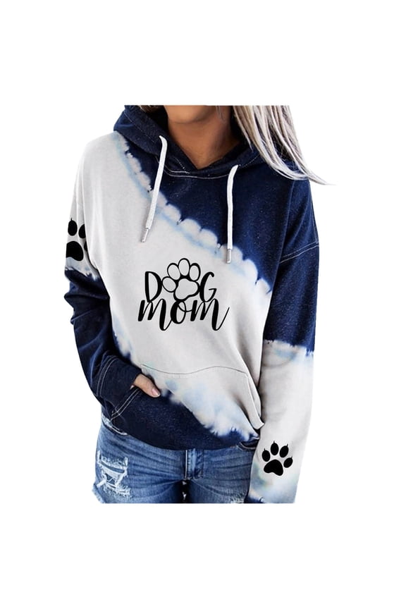 Essentials Hoodie for Women Long Sleeve Cute Dog Print Hooded Sweatshirt Fall Fashion Casual Pullover Tops 2025 Winter Clothes