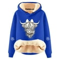 thumbnail image 1 of Essentials Hoodie for Women Long Sleeve Highland Cattle Print Thick Hooded Sweatshirts Fall Fashion Casual Pullover Tops 2025 Winter Clothes, 1 of 3