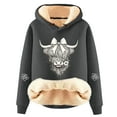 thumbnail image 1 of Essentials Hoodie for Women Long Sleeve Highland Cattle Print Thick Hooded Sweatshirts Fall Fashion Casual Pullover Tops 2025 Winter Clothes, 1 of 3