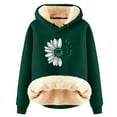 thumbnail image 1 of Essentials Hoodie for Women Thick Floral Print Long Sleeve Hooded Sweatshirts Cute Long Sleeve Loose Pullover Tops Winter Y2k Clothes, 1 of 2