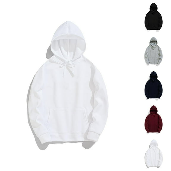 Essentials Hoodies for Men 2025 Long Sleeve Hooded Sweatshirt with Pocket Pullover Hoodie Basic Hoody Mens Hoodies