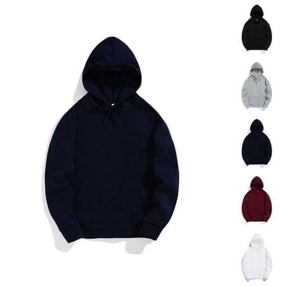 Essentials Hoodies for Men 2025 Long Sleeve Hooded Sweatshirt with Pocket Pullover Hoodie Basic Hoody Mens Hoodies