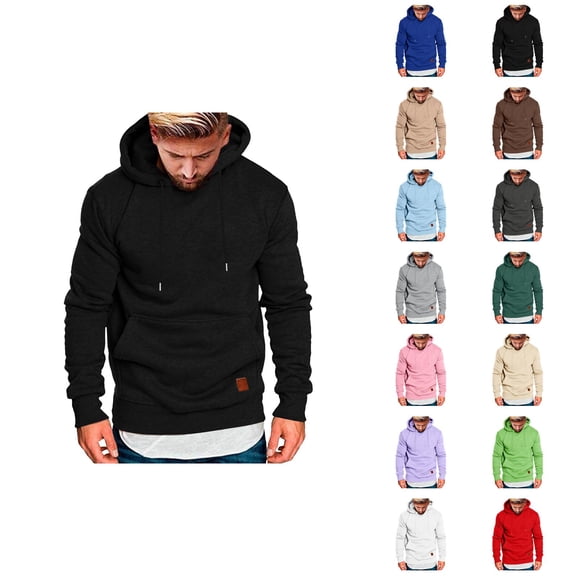 Essentials Hoodies for Men 2025 Long Sleeve Pullover Hooded Sweatshirt with Pockets Plain Hoody Mens Hoodies