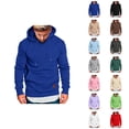 thumbnail image 1 of Essentials Hoodies for Men 2025 Long Sleeve Pullover Hooded Sweatshirt with Pockets Plain Hoody Mens Hoodies, 1 of 6