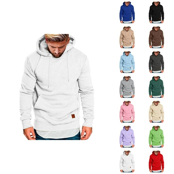 Essentials Hoodies for Men 2025 Long Sleeve Pullover Hooded Sweatshirt with Pockets Plain Hoody Mens Hoodies