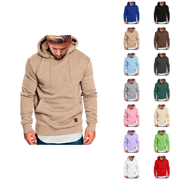 Essentials Hoodies for Men 2025 Long Sleeve Pullover Hooded Sweatshirt with Pockets Plain Hoody Mens Hoodies