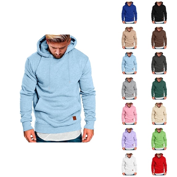 Essentials Hoodies for Men 2025 Long Sleeve Pullover Hooded Sweatshirt with Pockets Plain Hoody Mens Hoodies