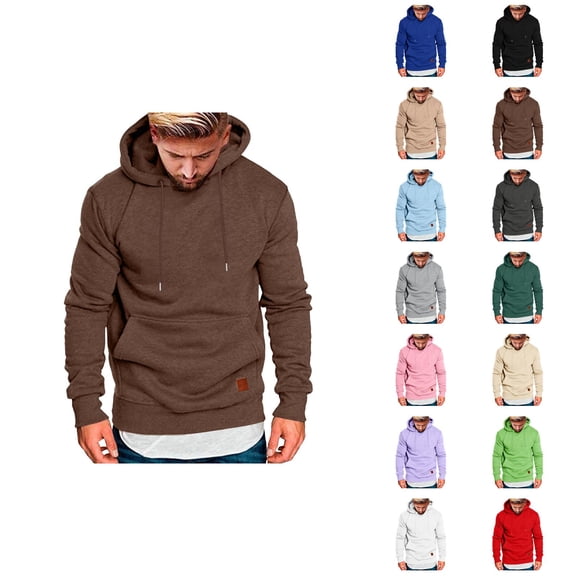 Essentials Hoodies for Men 2025 Long Sleeve Pullover Hooded Sweatshirt with Pockets Plain Hoody Mens Hoodies