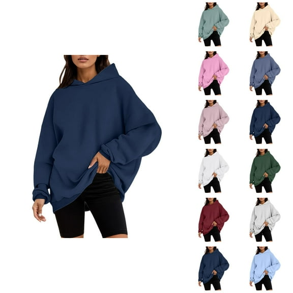Essentials Hoodies for Women 2025 Fall Winter Long Sleeve Plain Oversized Hoodie Hooded Sweatshirt Women Pullover