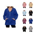thumbnail image 1 of Essentials Hoodies for Women 2025 Half Zipper Slit Hem Plain Hoodie with Pockets Hooded Sweatshirt Women Pullover, 1 of 8