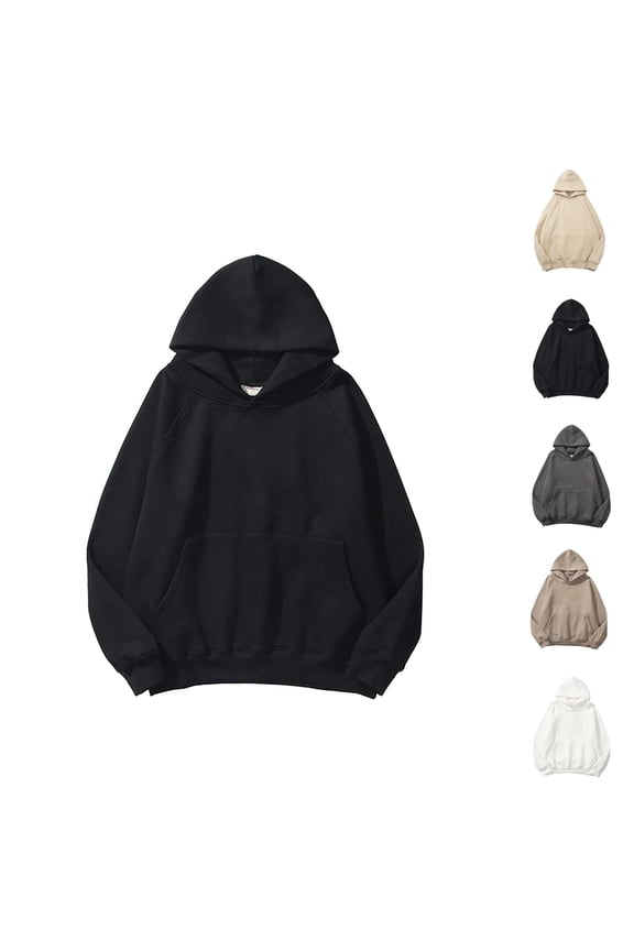 Essentials Hoodies for Women 2025 Long Sleeve Drop Shoulder Basic Hoodie with Pockets Hooded Sweatshirt Women Pullover