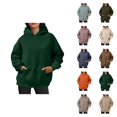 thumbnail image 1 of Essentials Hoodies for Women 2025 Oversized Basic Plain Hoodie with Pockets Hooded Sweatshirt Women Pullover, 1 of 6