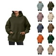 thumbnail image 1 of Essentials Hoodies for Women 2025 Oversized Basic Plain Hoodie with Pockets Hooded Sweatshirt Women Pullover, 1 of 6