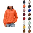 thumbnail image 1 of Essentials Hoodies for Women 2025 Waffle Knit Long Sleeve Plain Hoodie with Pockets Hooded Sweatshirt Women Pullover, 1 of 6