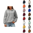 thumbnail image 1 of Essentials Hoodies for Women 2025 Waffle Knit Long Sleeve Plain Hoodie with Pockets Hooded Sweatshirt Women Pullover, 1 of 6